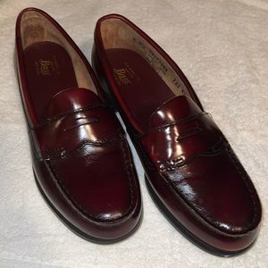 Bass Leather Burgundy Penny Loafers